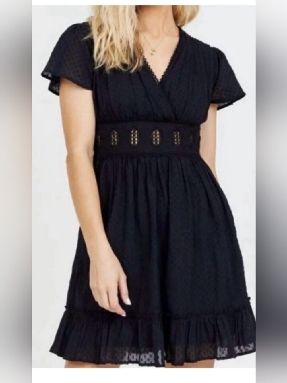 NWT!Altar'd State Boho Women's Polka-Dot Fall Barbiecore Mini Party Dress Medium